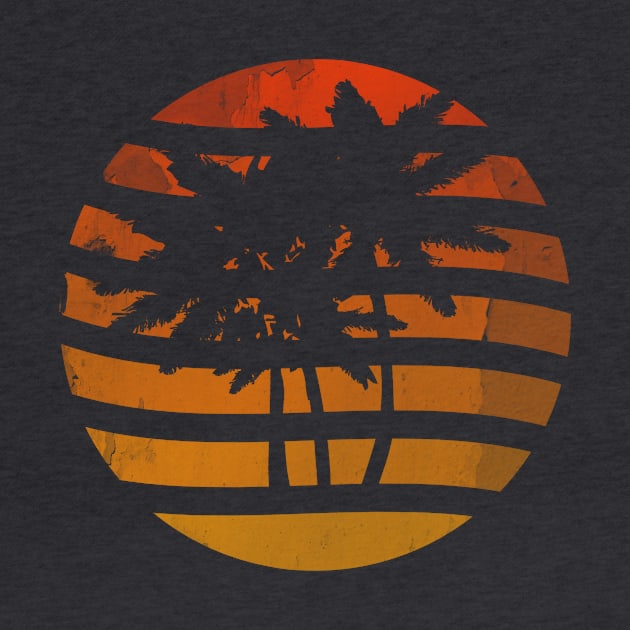 Palm Trees Cool Abstract Sunset Grunge by ddtk